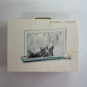 NEW Inhabit Illusions Glass block with stand picture frame indoor home decor 4x6